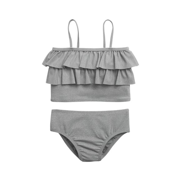 NWT GAP Toddler Two-Piece / Bikini Swimsuit Silver Shimmer - Picture 1 of 4